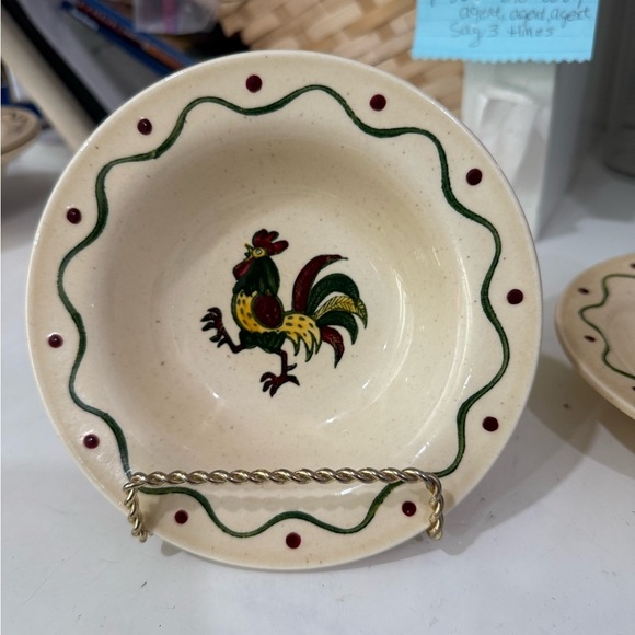 Metlock Poppy Trail Red Rooster Lot of 2-6 inch fruit dessert bowl 1950 VTG - Picture 4 of 7